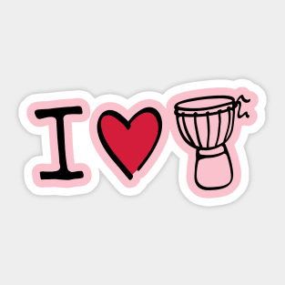 I love Djembe Drum Sticker